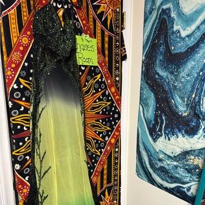 Tiffany Designs Elegant Green and Black Dress